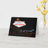 Vegas Sign Night Kaart (Gele Bloem)