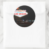 Vegas Sign Night Ronde Sticker (Tas)