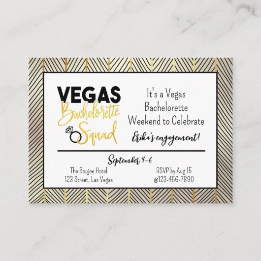 Vegas Squad Bachelorette Invitation du week-end (Devant)
