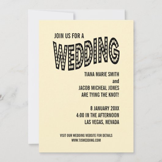 Vegas Style Mariage Invitations (Dos)