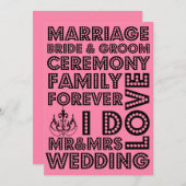 Vegas Style Mariage Invitations (Devant / Derrière)