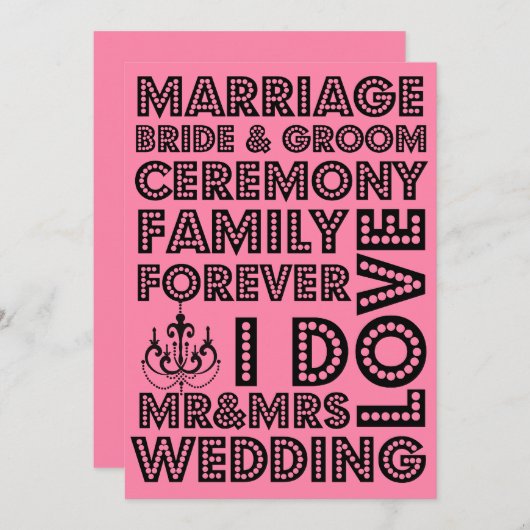 Vegas Style Mariage Invitations (Devant / Derrière)