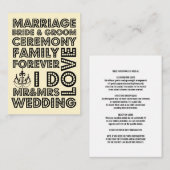 Vegas Style Wedding Invitation Kaart Plaatst (Voorkant / Achterkant)