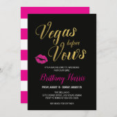 Vegas voor Vows Bachelorette Itinerary Programma (Voorkant / Achterkant)