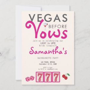Vegas voor Vows Modern Casino Lucky Bachelorette Kaart
