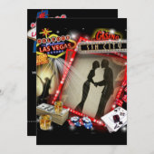 Vegas Wedding Invites Kaart (Voorkant / Achterkant)