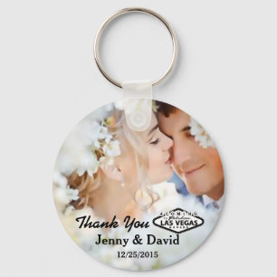 Vegas Wedding Personalized Key Ring Wedding Favor Sleutelhanger