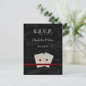 Vegas Wedding rsvp-kaart Uitnodiging Briefkaart (Staand voorkant)