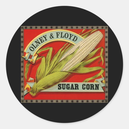  vegetabel, Olney & Floyd Sugar Corn Ronde Sticker (Voorkant)