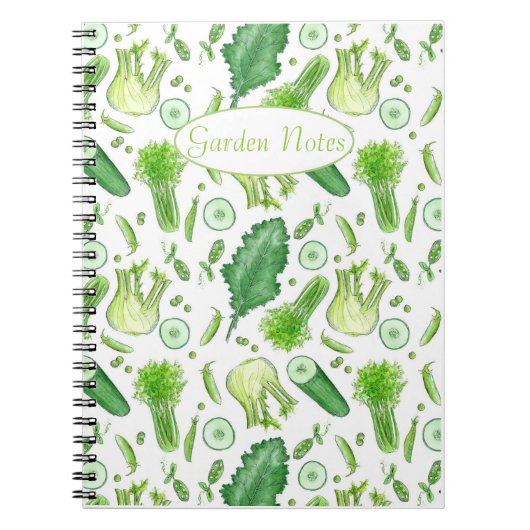 Vegetable Garden Journal aquarelle Celery Kale (Devant)