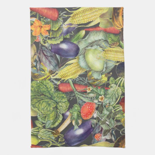 Vegetable Garden Menagerie Theedoek (Verticaal)