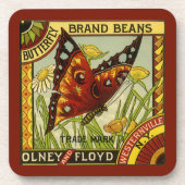 "Vegetable Label Art", "Butterfly Brand Bans" Bier Onderzetter (Voorkant)