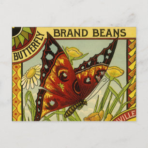  "Vegetable Label Art", "Butterfly Brand Bans" Briefkaart