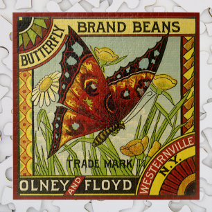  "Vegetable Label Art", "Butterfly Brand Bans" Legpuzzel