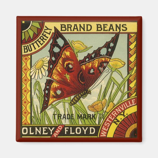  "Vegetable Label Art", "Butterfly Brand Bans" Magneet (Voorkant)