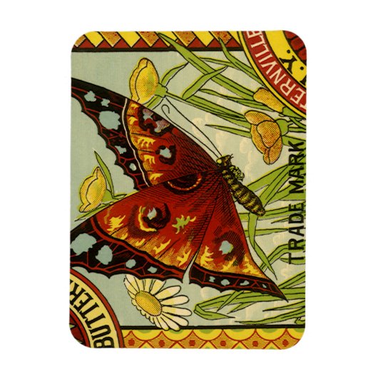 "Vegetable Label Art", "Butterfly Brand Bans" Magneet (Verticaal)