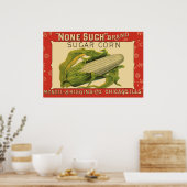  "Vegetable Label Art", geen van deze suikermaïs Poster (Keuken)