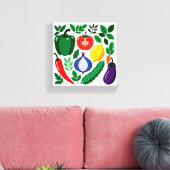 Vegetable pattern canvas afdruk (Insitu (Woonkamer))