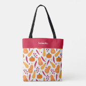 Vegetable Pattern met de naam Oranje en rood oogst Draagtas (Achterkant)