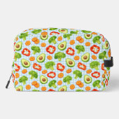 Vegetable Pattern on Blue Gingham Toilettasje (Achterkant)
