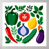 Vegetable pattern poster (Voorkant)