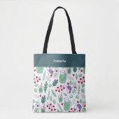 Vegetable Salad Pattern met Name Green Shopping Draagtas (Voorkant)