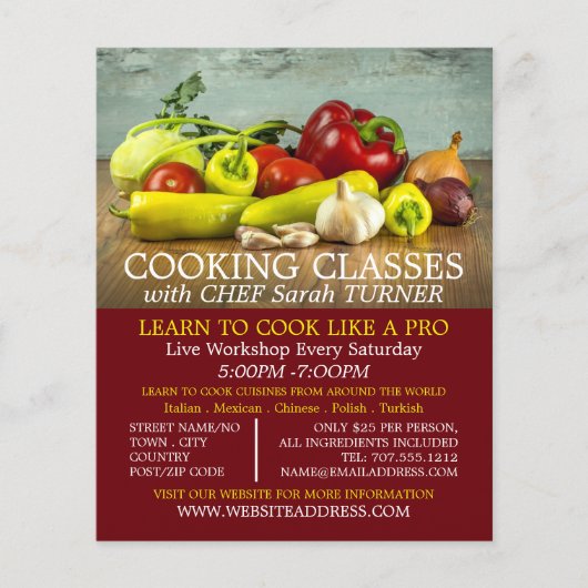 Vegetable Selection, Cooking Classes Adverteren Flyer (Voorkant)