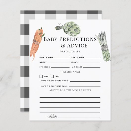 Vegetables Baby Predictions & Advice (Voorkant / Achterkant)