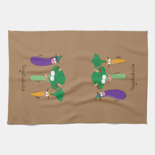 Vegetables Bulls Cute Kinder Cartoon Theedoek