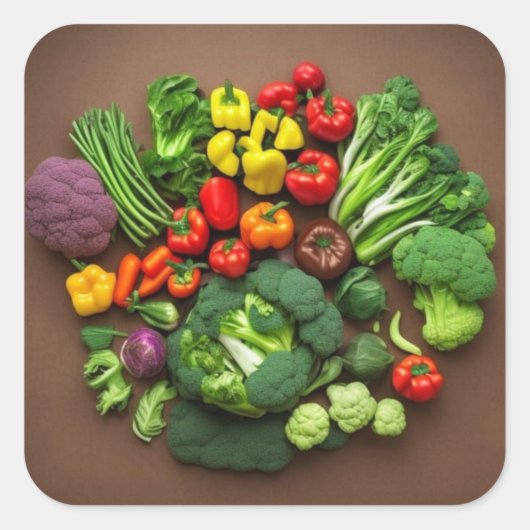 Vegetables Square Sticker (Voorkant)