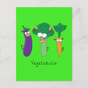 Vegetabulls Vegetable Bulls Funny Briefkaart
