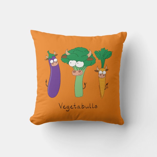 Vegetabulls Vegetable Bulls Funny Pillow Kussen (Voorkant)