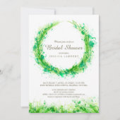 Végétal aquarelle herbe nuptiale invitations (Devant)