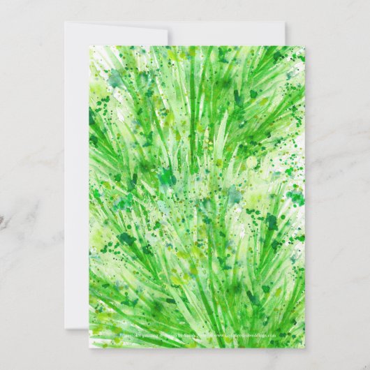 Végétal aquarelle herbe nuptiale invitations (Dos)