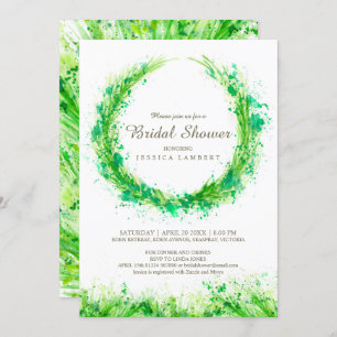 Végétal aquarelle herbe nuptiale invitations