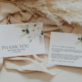 Végétal Blanc Floral Carte de remerciements Plat V