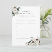 Végétal D'Hiver Floral Où Étaient-Ils Carte De Jeu (Debout devant)
