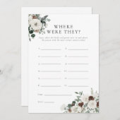 Végétal D'Hiver Floral Où Étaient-Ils Carte De Jeu (Devant / Derrière)