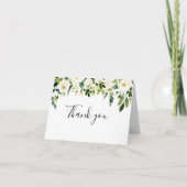 Végétal floral blanc calligraphie Merci (Devant)