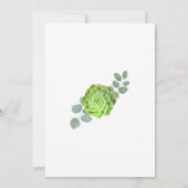 Végétal Succulents Invitations de douche nuptiale (Dos)
