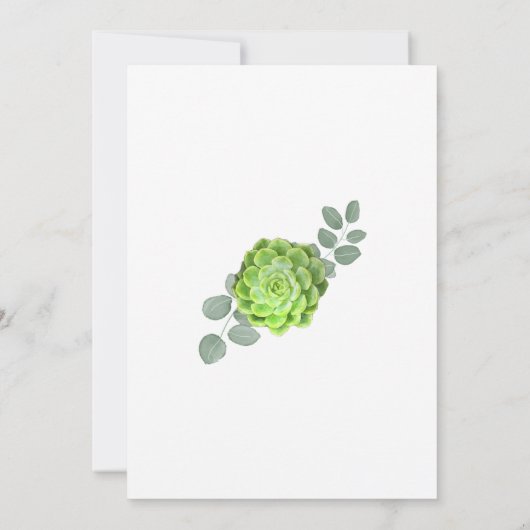 Végétal Succulents Invitations de douche nuptiale (Dos)