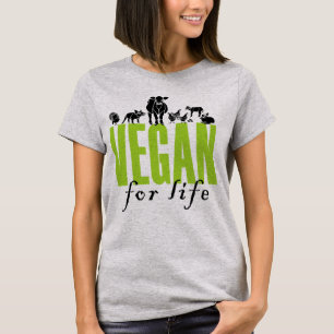 Végétalien pendant la vie ! Le T-shirt des femme