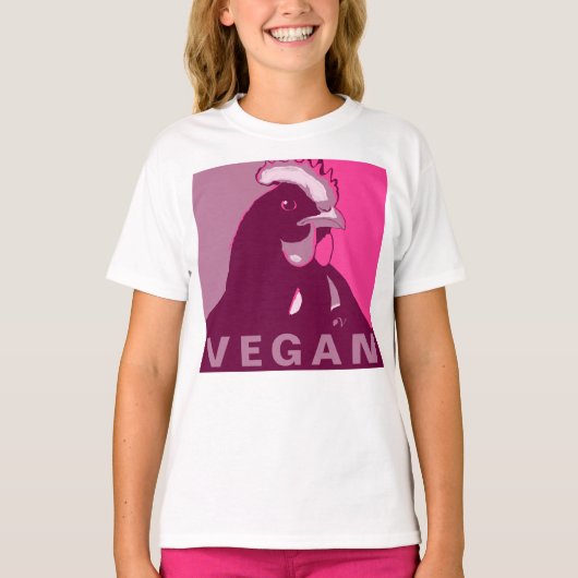 Végétan Pink Pop Art Inspiré Picken Tshirt (Devant)