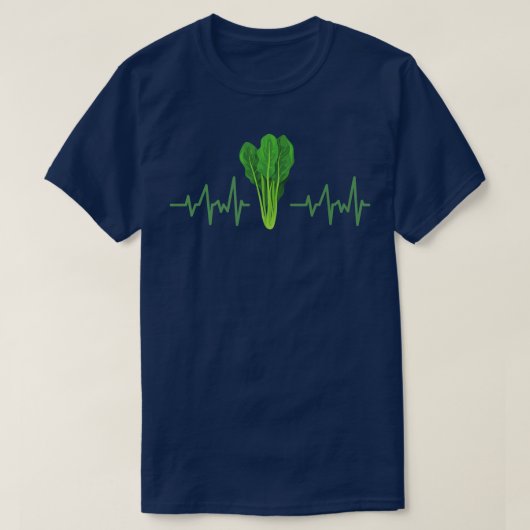 Vegetarian Heartbeat Spinach Vegan Gift T-shirt (Design voorkant)