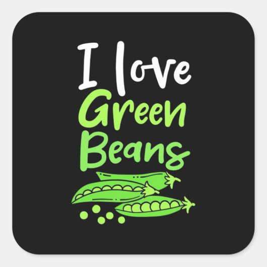 Vegetarian I love Green Bans Vierkante Sticker (Voorkant)