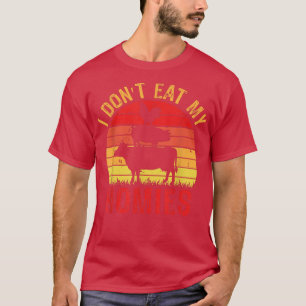 Vegetarian ik eet mijn homies Funny Vegan Retro ni T-shirt