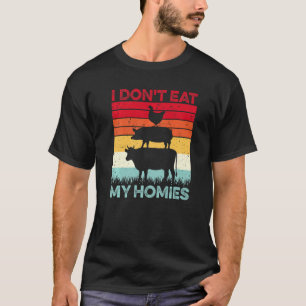 Vegetarian ik eet mijn homies Vegan Vintage niet T-shirt
