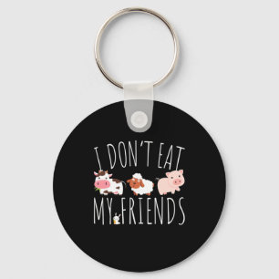Vegetarian ik eet mijn vrienden niet sleutelhanger