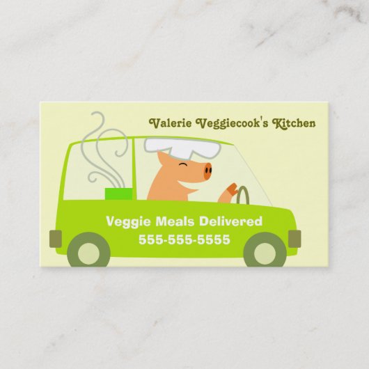 Vegetarian Meal Delivery Business Visitekaartje (Voorkant)