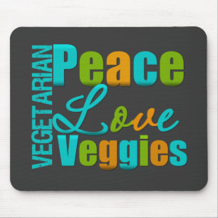 Vegetarian Peace Love Veggies Muismat